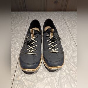 Rieker Navy and Tan Casual Sneakers